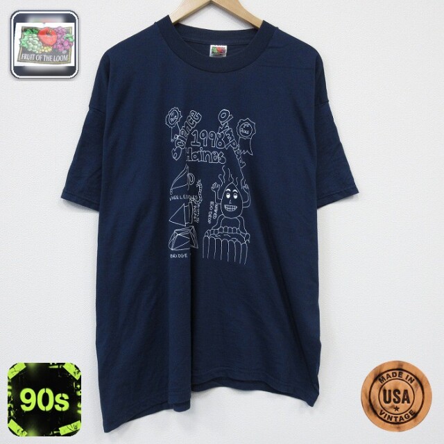 フルーツオブザルーム 90s 半袖Tシャツ ネイビー メンズXL相当 | 古着