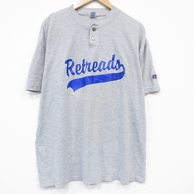 ラッセル 00s 半袖Tシャツ Retreads グレー メンズXL相当 | 古着