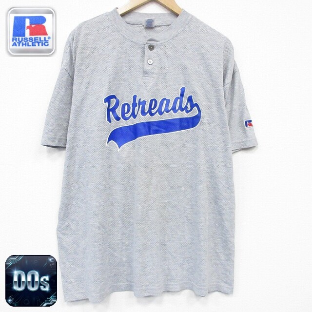 ラッセル 00s 半袖Tシャツ Retreads グレー メンズXL相当 | 古着
