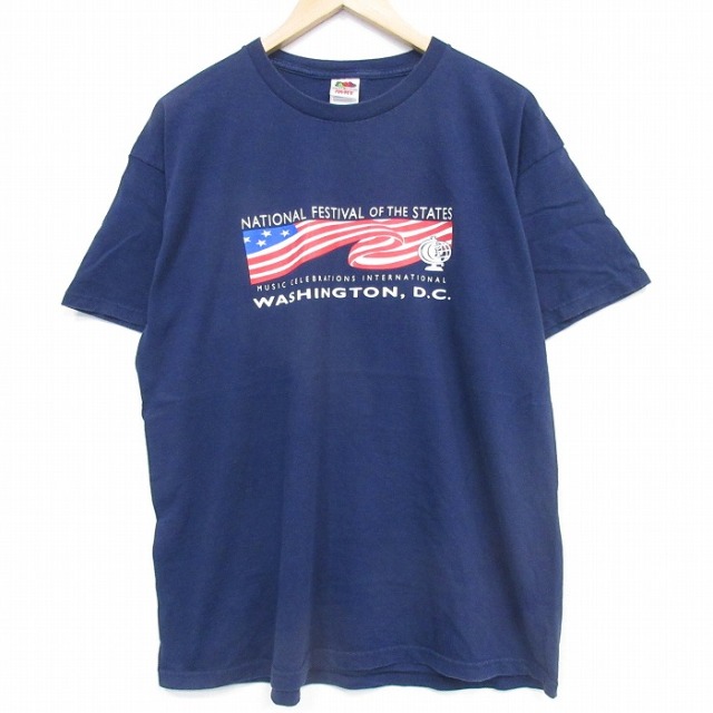 フルーツオブザルーム 00s 半袖Tシャツ ワシントンDC ネイビー メンズXL相当 | 古着