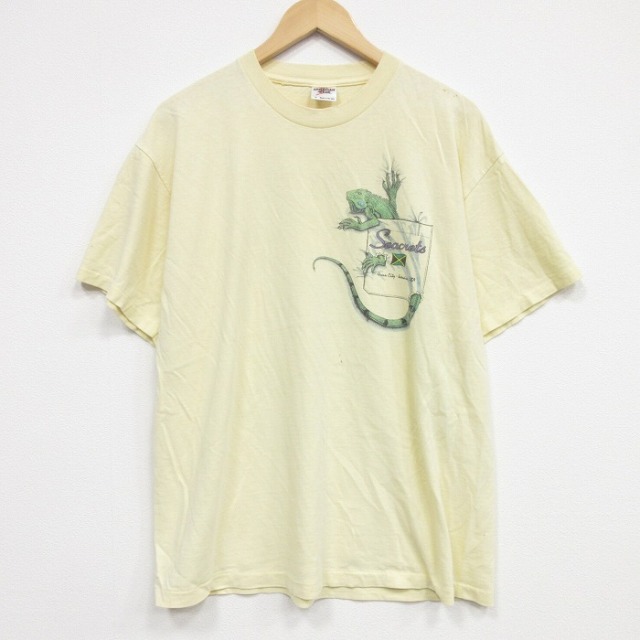 90s 半袖Tシャツ イグアナ イエロー メンズXL相当 | 古着