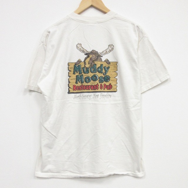 00s 半袖Tシャツ ムース 生成り ベージュ メンズL相当 | 古着