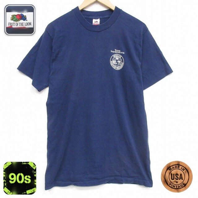 フルーツオブザルーム 90s 半袖Tシャツ テキサス ネイビー メンズL相当 | 古着