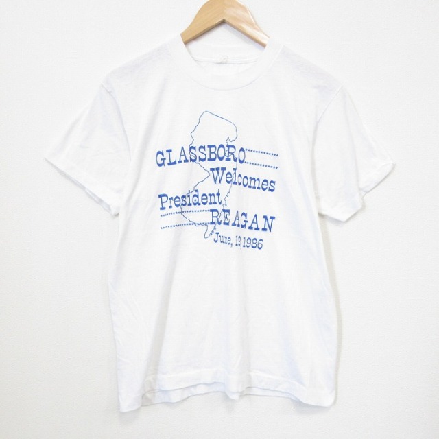 80s 半袖Tシャツ メッセージ ホワイト メンズM相当 | 古着