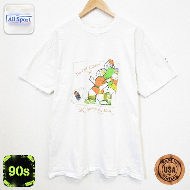 All Sports 90s 半袖Tシャツ マラソン ホワイト メンズXL相当 | 古着