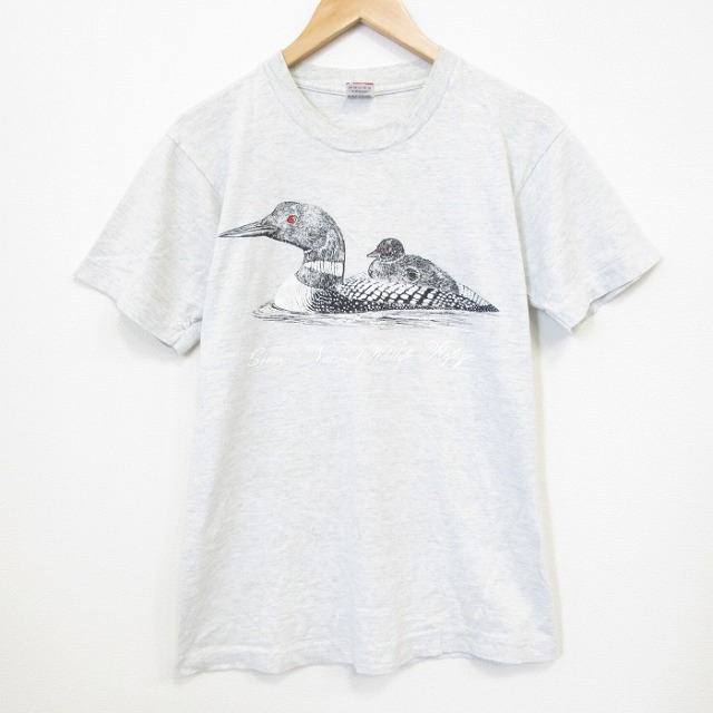 フルーツオブザルーム 90s 半袖Tシャツ 鳥 グレー メンズM相当 | 古着