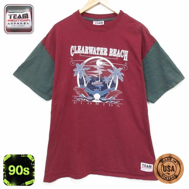 90s 半袖Tシャツ フロリダ バーガンディ メンズXL相当 | 古着