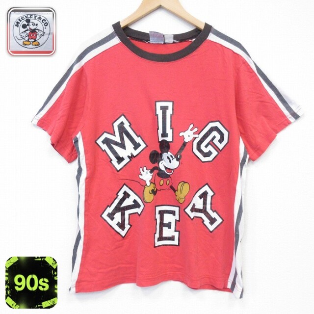 ディズニー 90s 半袖Tシャツ ミッキーラグラン レッド メンズL相当 | 古着