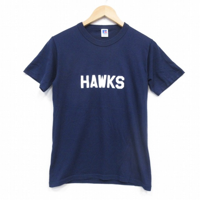 ラッセル 80s 半袖Tシャツ HAWK ネイビー メンズS相当 | 古着