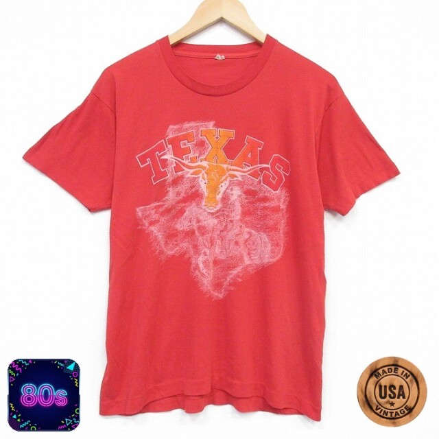 80s 半袖Tシャツ テキサス レッド メンズL相当 | 古着