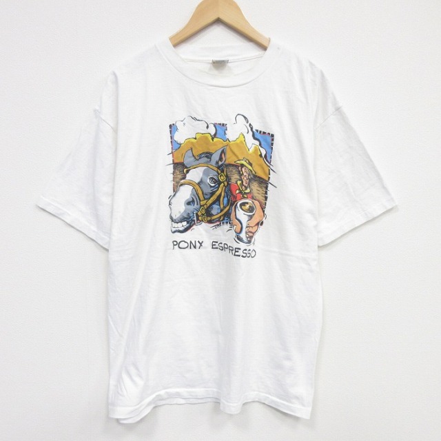 FABRIC ART 90s 半袖Tシャツ ポニー ホワイト メンズXL相当 | 古着