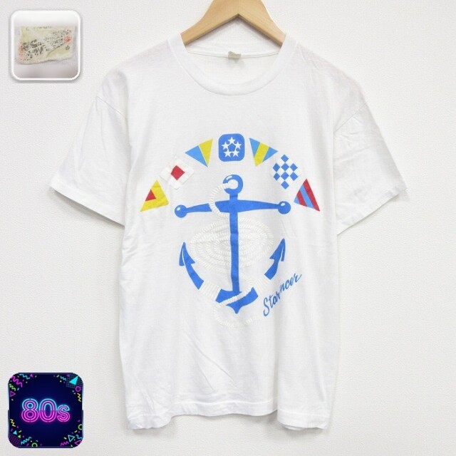 スクリーンスターズ 80s 半袖Tシャツ イカリ ホワイト メンズL相当 | 古着
