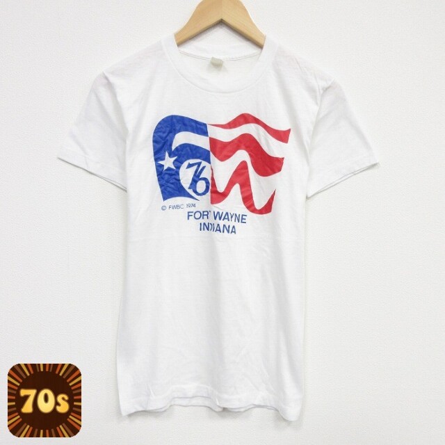 【20%OFF】70s 半袖Tシャツ インディアナ ホワイト メンズS相当 | 古着