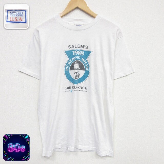 80s 半袖Tシャツ ロードレース ホワイト メンズL相当 | 古着