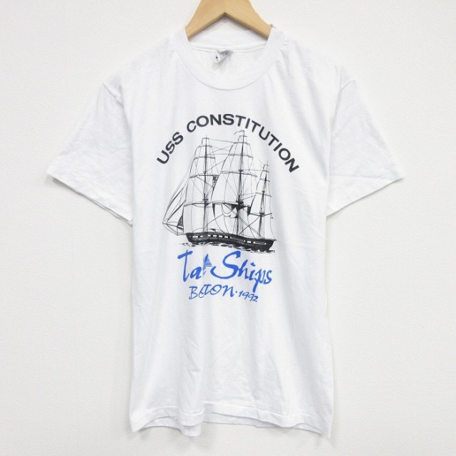 ヘインズ 90s 半袖Tシャツ 船 ホワイト メンズM相当 | 古着