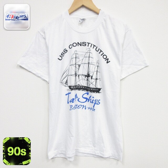 ヘインズ 90s 半袖Tシャツ 船 ホワイト メンズM相当 | 古着