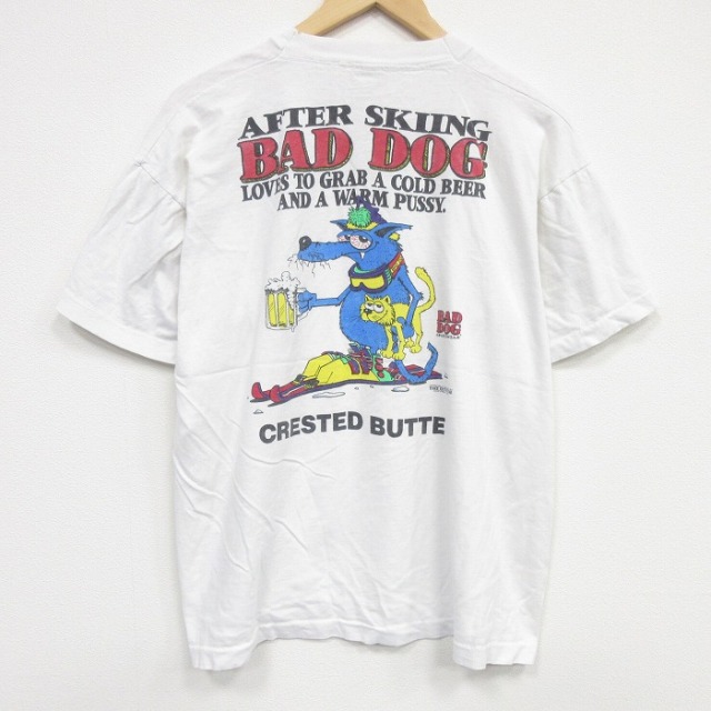 フルーツオブザルーム 90s 半袖Tシャツ BAD DOG ホワイト XL | 古着