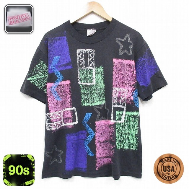 90s 半袖Tシャツ ブラック メンズL相当 | 古着
