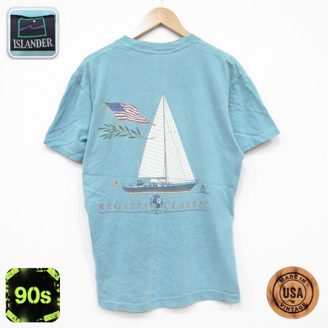 90s 半袖Tシャツ ヨット グリーン メンズL相当 | 古着