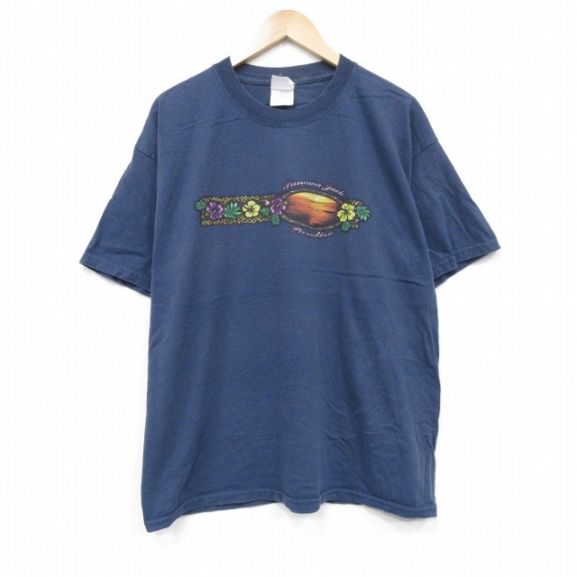 00s 半袖Tシャツ パナマジャック ネイビー メンズXL相当 | 古着