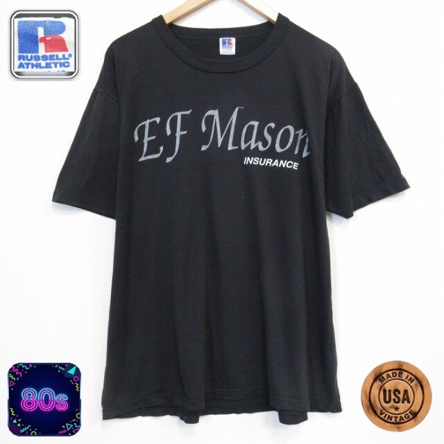 ラッセル 80s 半袖Tシャツ EFMason ホワイト メンズXL相当 | 古着