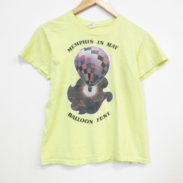 70s 半袖Tシャツ 気球 イエロー メンズS相当 | 古着