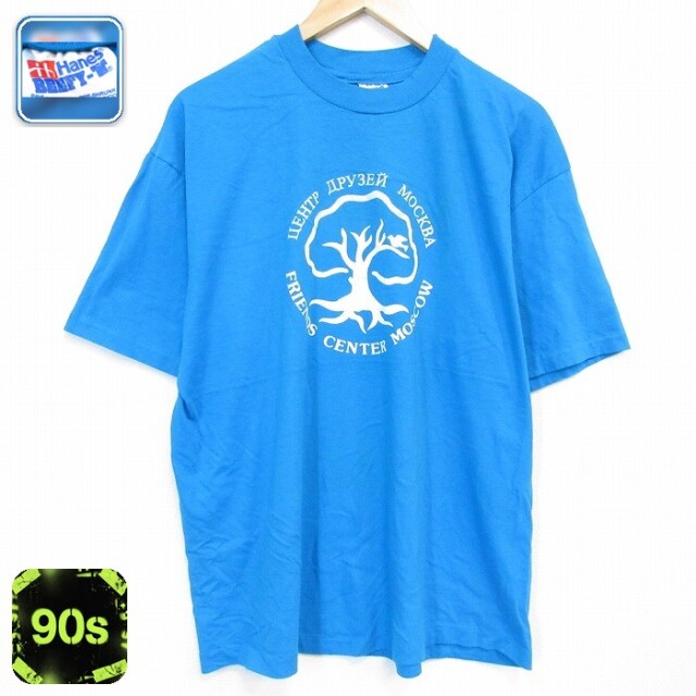 90s 半袖Tシャツ ライトブルー メンズXL相当 | 古着