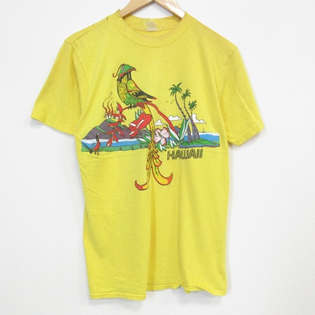 80s 半袖Tシャツ ハワイ イエロー メンズM相当 | 古着