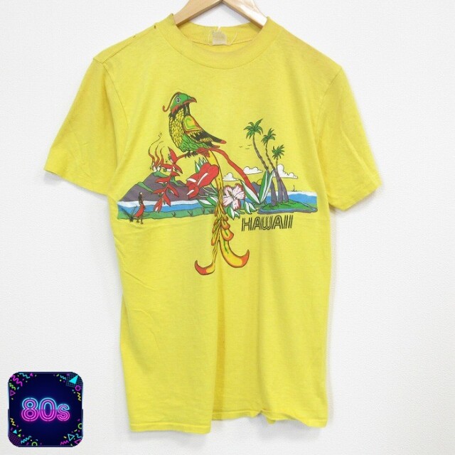 80s 半袖Tシャツ ハワイ イエロー メンズM相当 | 古着