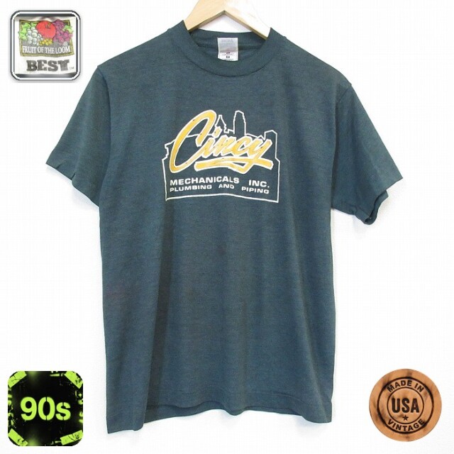 フルーツオブザルーム 90s 半袖Tシャツ Cincy グリーン メンズM相当 | 古着