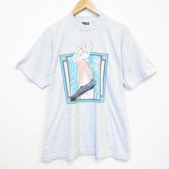 フルーツオブザルーム 90s 半袖Tシャツ 鳥 グレー メンズXL相当 | 古着