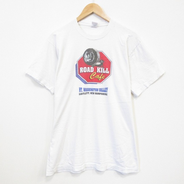 フルーツオブザルーム 90s 半袖Tシャツ タイヤ ホワイト メンズL相当 | 古着