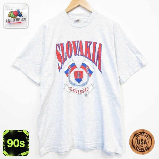 フルーツオブザルーム 90s 半袖Tシャツ チェコスロバキア グレー メンズXL相当 | 古着