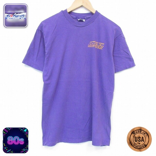 ヘインズ 80s 半袖Tシャツ LaHaie パープル メンズL相当 | 古着