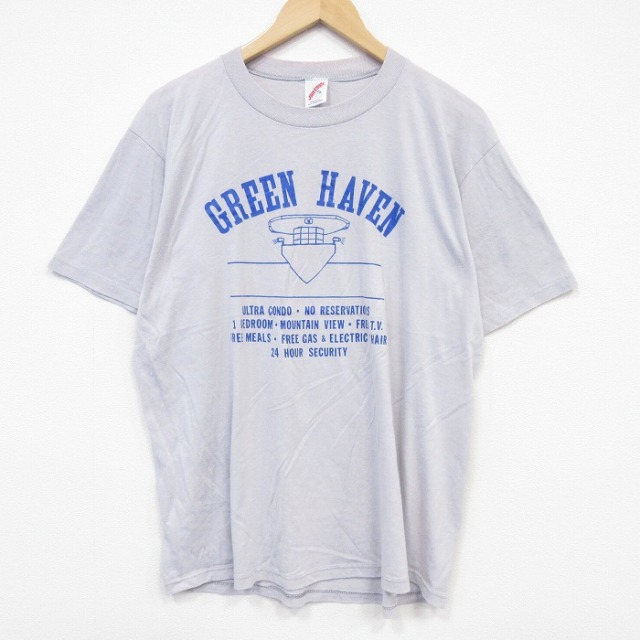 80s 半袖Tシャツ グリーンヘブン グレー XL | 古着