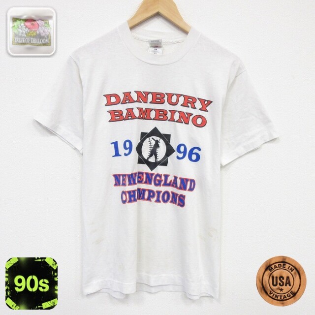 フルーツオブザルーム 90s 半袖Tシャツ ニューイングランド ホワイト メンズM相当 | 古着