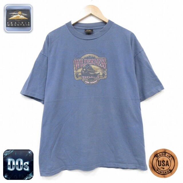 00s 半袖Tシャツ ブーツ ネイビー メンズXL相当 | 古着