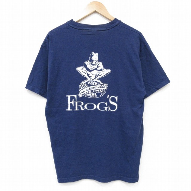 ヘインズ 00s 半袖Tシャツ カエル ネイビー L | 古着