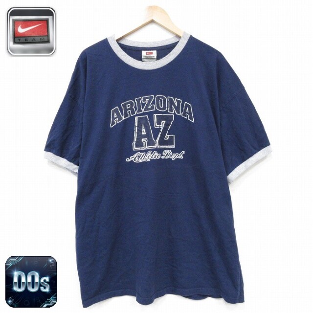 ナイキ 00s 半袖Tシャツ アリゾナ ネイビー メンズXL相当 | 古着