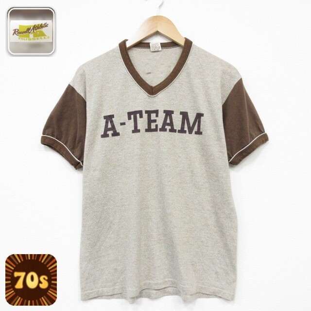 【20%OFF】ラッセル 70s 半袖Tシャツ チーム ブラウン メンズL相当 | 古着