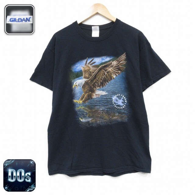 00s 半袖Tシャツ 鳥 ネイビー メンズL相当 | 古着