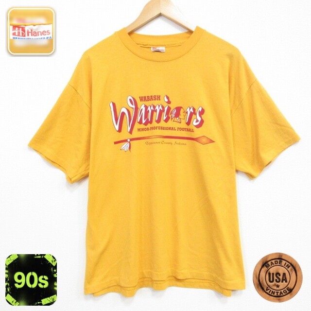 ヘインズ 90s 半袖Tシャツ インディアン イエロー メンズXL相当 | 古着