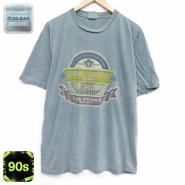 90s 半袖Tシャツ ラスベガス カーキ メンズXL相当 | 古着