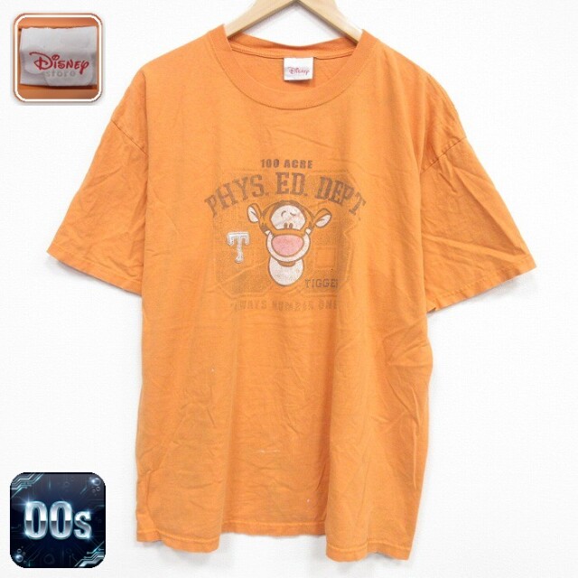 ディズニー 00s 半袖Tシャツ くまのプーさん オレンジ メンズXL相当 | 古着