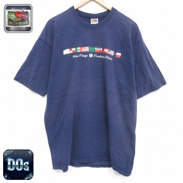 フルーツオブザルーム 00s 半袖Tシャツ ナインクラブ ネイビー メンズXL相当 | 古着