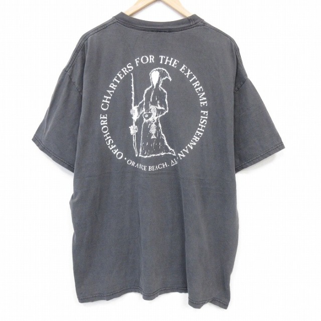 ヘインズ 00s 半袖Tシャツ フィッシャーマン ブラック メンズXL相当 | 古着