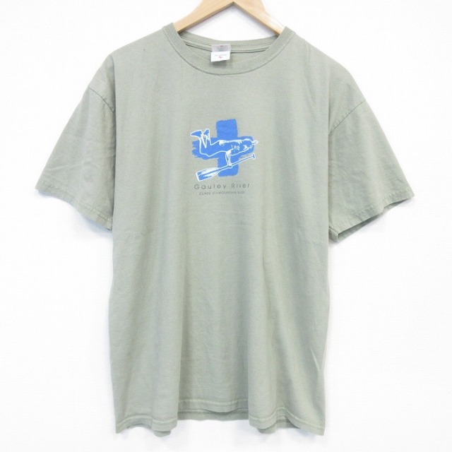 00s 半袖Tシャツ スイムチーム カーキ L | 古着