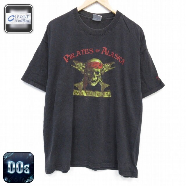00s 半袖Tシャツ 海賊 ブラック メンズXL相当 | 古着