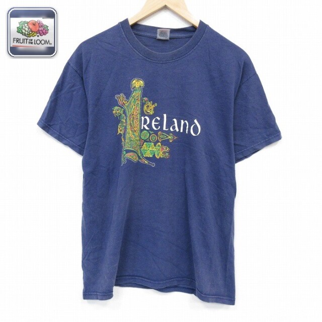 【20%OFF】フルーツオブザルーム 半袖Tシャツ アイルランド ネイビー メンズL相当 | 古着