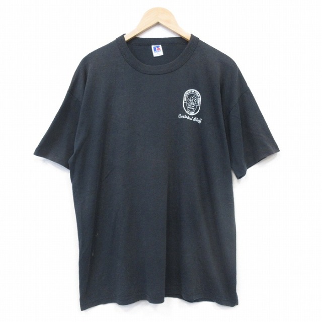 ラッセル 80s 半袖Tシャツ Custodial ブラック メンズXL相当 | 古着